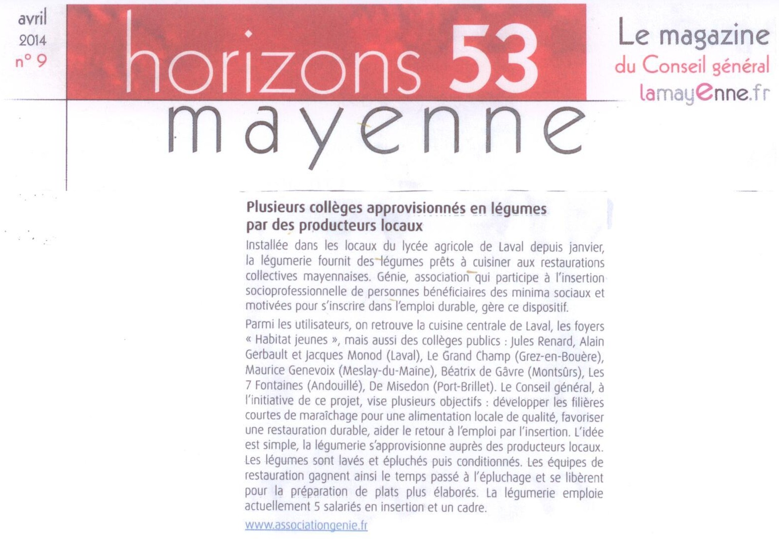 Article Horizons 53 - Avril 2014 